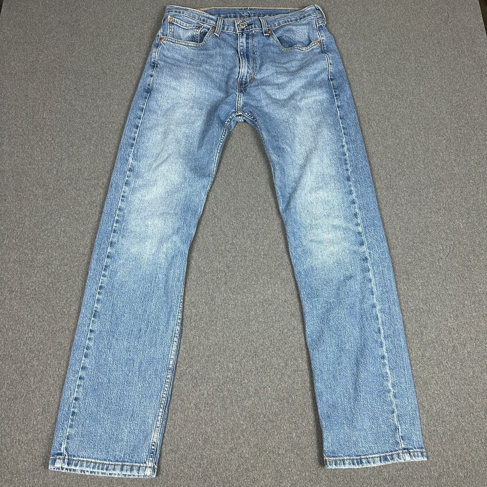 Levi's 505 Jeans Mens W32 L32 Medium Wash Straight Leg Red Tab Denim Stretch